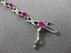 ANTIQUE 3.17CT DIAMOND & AAA RUBY 14K WHITE GOLD LOVE TENNIS BRACELET #18907