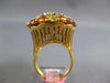 ESTATE LARGE AAA MULTI GEM 14KT YELLOW GOLD 3D CLUSTER FLOWER OVAL FUN RING