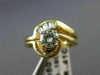ESTATE .59CT ROUND & BAGUETTE DIAMOND 14KT TWO TONE GOLD 3D ENGAGEMENT RING #240