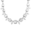 EXTRA LARGE 30.04CT DIAMOND 18KT WHITE GOLD MULTI SHAPE SQUARE ETERNITY NECKLACE