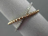 ESTATE .10CT DIAMOND 14KT WHITE & ROSE GOLD X LOVE MILGRAIN BEAD RING F/G VSSI