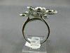 ESTATE LARGE 2.26CT WHITE & BLACK DIAMOND 14KT WHITE GOLD MULTI FLOWER FUN RING