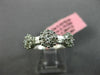 ESTATE .85CT ROUND & BAGUETTE DIAMOND 18KT WHITE GOLD 3 FLOWER ANNIVERSARY RING