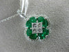 ESTATE LARGE 1.11CT DIAMOND & AAA EMERALD 18KT WHITE GOLD 3D MULTI SHAPE PENDANT