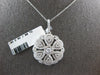 ESTATE LARGE 1.89CT DIAMOND 14KT WHITE GOLD 3D FLOWER FILIGREE FLOATING PENDANT
