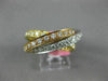 ESTATE LARGE 2.21CT DIAMOND 18K TRI COLOR GOLD ETERNITY TRINITY ANNIVERSARY RING