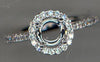 .30CT DIAMOND 18KT WHITE GOLD 3D ROUND 4 PRONG HALO SEMI MOUNT ENGAGEMENT RING