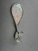 ANTIQUE EXTRA LARGE 3.35CT DIAMOND 18KT WHITE GOLD PEAR SHAPE HANGING EARRINGS