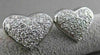 ESTATE 1.70CTW DIAMOND PAVE HEART 14KT WHITE GOLD EARRINGS 18MM E/F VVS #21492