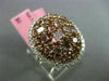 ESTATE LARGE 4.84CT WHITE & PINK DIAMOND 18K TWO TONE GOLD MULTI SHAPE OVAL RING