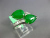 WIDE .35CT DIAMOND & AAA IMPERIAL JADEITE 14KT WHITE GOLD CRISS CROSS SNAKE RING