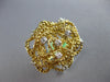 ESTATE LARGE .23CT DIAMOND 18KT YELLOW GOLD 3D CLASSIC ETOILE FLOWER ROSE RING