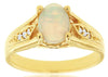 ESTATE 1.0CT DIAMOND & AAA OPAL 14K YELLOW GOLD 3D OVAL & ROUND CLASSIC FUN RING