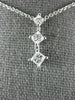 ESTATE .75CT DIAMOND 14KT WHITE GOLD PRINCESS PAST PRESENT FUTURE PENDANT #1738