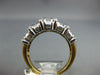WIDE 1.36CT DIAMOND 14KT 2 TONE GOLD ROUND & BAGUETTE MULTI ROW ANNIVERSARY RING