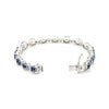 LARGE 20.24CT DIAMOND & AAA SAPPHIRE 18KT WHITE GOLD MULTI SHAPE TENNIS BRACELET