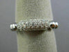 ESTATE .30CT DIAMOND 18KT WHITE GOLD 3D MULTI ROW PAVE WEDDING ANNIVERSARY RING