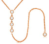 .26CT DIAMOND 14KT ROSE GOLD 3D ROUND 5 STONE BEZEL BY THE YARD LARIAT NECKLACE