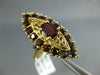 ANTIQUE LARGE 2.50CT GARNET 14K YELLOW GOLD MARQUISE SHAPE FILIGREE RING #20778