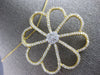 ESTATE EXTRA LARGE 2.85CT DIAMOND 18KT YELLOW GOLD FLOWER LOVE FLOATING PENDANT