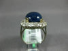 ANTIQUE EXTRA LARGE 15.23CT ROSE CUT DIAMOND & AAA SAPPHIRE PLATINUM HALO RING