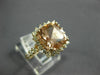 ESTATE LARGE 4.35CT DIAMOND & AAA MORGANITE 14K ROSE GOLD SQUARE ENGAGEMENT RING