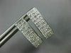 LARGE 1.56CT DIAMOND 14KT WHITE GOLD 3D PRINCESS INVISIBLE HUGGIE EARRINGS #1674