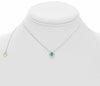 .69CT DIAMOND & AAA EMERALD 18K WHITE GOLD 3D OVAL & ROUND DOUBLE HALO NECKLACE