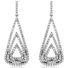 ESTATE .80CT DIAMOND 14KT WHITE GOLD ROUND MULTI TRIANGULAR FUN HANGING EARRINGS
