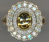 LARGE 1.36CT DIAMOND 18KT 2 TONE GOLD 3D FLOWER OVAL SEMI MOUNT ENGAGEMENT RING