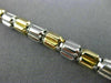 ESTATE 14KT WHITE AND YELLOW GOLD 3D SHINY BARREL ITALIAN BRACELET #22601