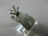 ESTATE WIDE .75CT DIAMOND 14K WHITE GOLD 3D MULTI ROW SEMI MOUNT ENGAGEMENT RING