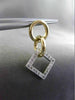 ESTATE .46CT DIAMOND 14K WHITE & YELLOW GOLD 3D CIRCLE & SQUARE HANGING EARRINGS