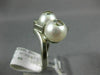 ANTIQUE LARGE .46CT DIAMOND & AAA SOUTH SEA PEARL 18K WHITE GOLD 3D FUN RING
