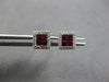 .61CT DIAMOND & AAA RUBY 14K WHITE GOLD PRINCESS & ROUND INVISIBLE STUD EARRINGS