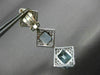 ESTATE LARGE 34.65CT DIAMOND & AAA AQUAMARINE 18K WHITE GOLD 3D HANGING EARRINGS