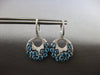 LARGE 3.98CT DIAMOND & AAA BLUE TOPAZ 14K WHITE GOLD CIRCULAR LEVERBACK EARRINGS