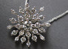 LARGE .86CT DIAMOND 18KT WHITE GOLD SNOWFLAKE FLOWER SUNBURST FLOATING PENDANT