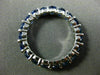 ESTATE 3.8CT AAA ROUND SAPPHIRE 14K WHITE GOLD ETERNITY WEDDING ANNIVERSARY RING