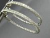 ESTATE .72CT DIAMOND 14K WHITE GOLD OVAL DOUBLE SIDED FILIGREE HOOP EARRINGS