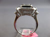 LARGE 3.24CT DIAMOND 18K WHITE GOLD ROUND & BAGUETTE CLUSTER OCTAGON SQUARE RING