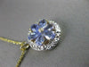ESTATE 1.20CT AAA TANZANIA 14KT 2TONE GOLD ROUND FLOWER PENDANT W/ CHAIN #22204