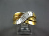 ESTATE WIDE .90CT DIAMOND 14KT YELLOW GOLD 3D BAGUETTE CRISS CROSS X LOVE RING