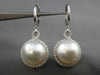 ESTATE LARGE .90CT DIAMOND & AAA SOUTH SEA PEARL 18K WHITE GOLD HANGING EARRINGS