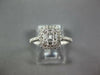 ESTATE .50CT DIAMOND 18KT WHITE GOLD ROUND & BAGUETTE CLUSTER SQUARE HALO RING