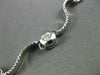 ESTATE 1.20CT DIAMOND 14KT WHITE GOLD FLOATING WAVE BY THE YARD NECKLACE #7219