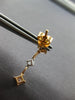 .85CT WHITE & PINK DIAMOND 18KT ROSE GOLD 3D ROUND & PRINCESS HANGING EARRINGS