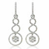 ESTATE 1.15CT DIAMOND 18KT WHITE GOLD 3D ROUND INFINITY FLOWER HANGING EARRINGS