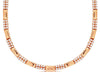 ESTATE .78CT DIAMOND 14KT ROSE GOLD 3D CLASSIC ROUND 2 ROW LOVE TENNIS NECKLACE