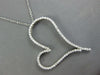 ESTATE EXTRA LARGE 1.90CT DIAMOND 14KT WHITE GOLD 3D OPEN HEART SIDEWAYS PENDANT